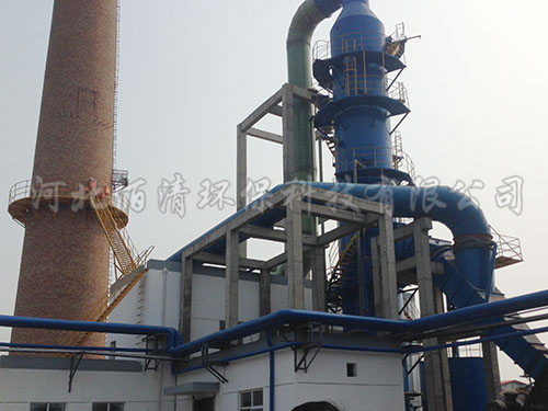 新乐远大生物科技40吨锅炉脱硫施工现场